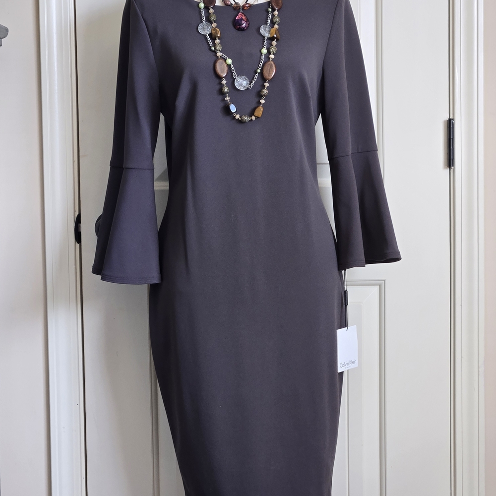 Calvin Klein Charcoal Long Sleeve Dress